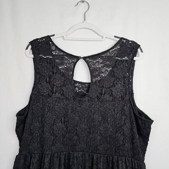 NWT MAURICES+ Lace Dress BLACK 3X Plus size Skater Whimsigoth Chic Lined Goth - Picture 8 of 9